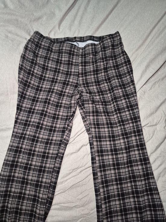 SHEIN Pants - Black and Brown Plaid Wide-Leg Trousers